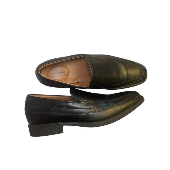 Clarks Collection Black Leather Slip On‎ Loafers Dress Shoes Men's 10 .5 - Picture 4 of 9